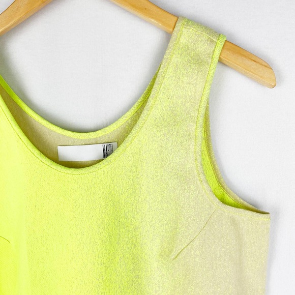 Martel NYC Tank Top Neon Yellow Gradient Scoop Neck SS2015 L - Picture 3 of 9